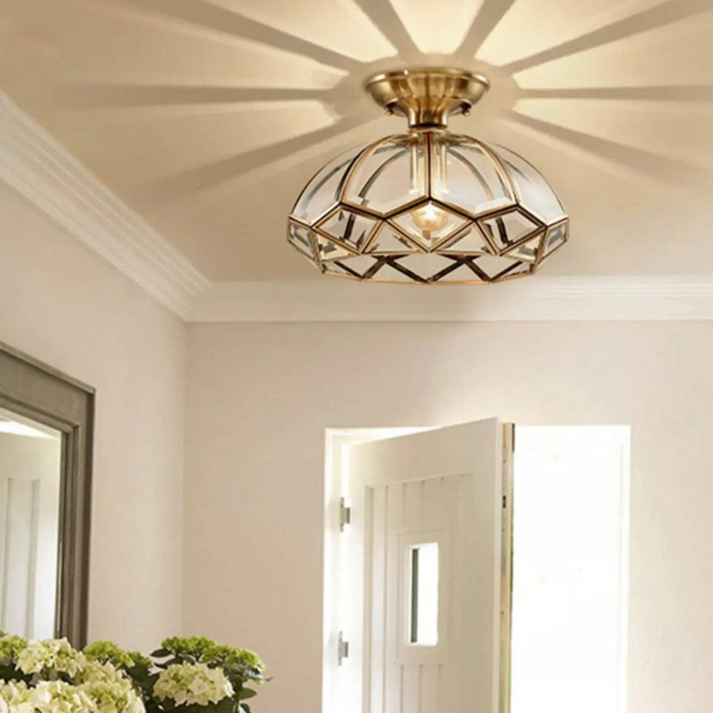 Plafonnier LED semi-encastré doré moderne pour la décoration intérieure