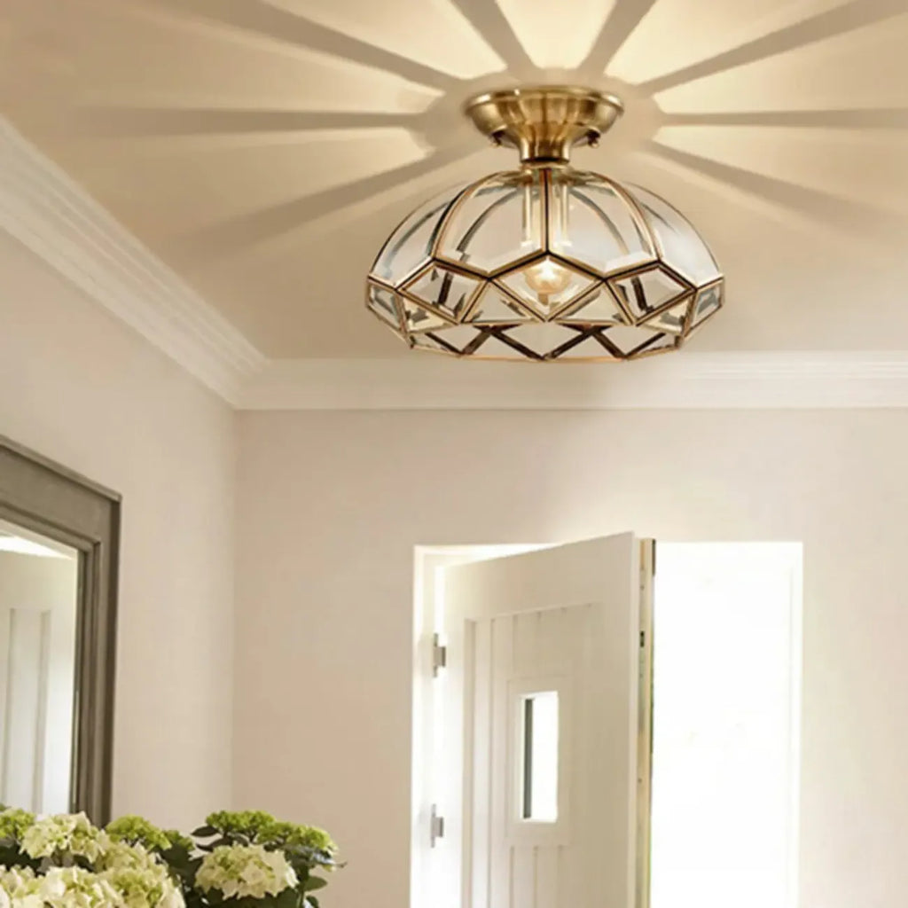 Plafonnier LED semi-encastré doré moderne pour la décoration intérieure