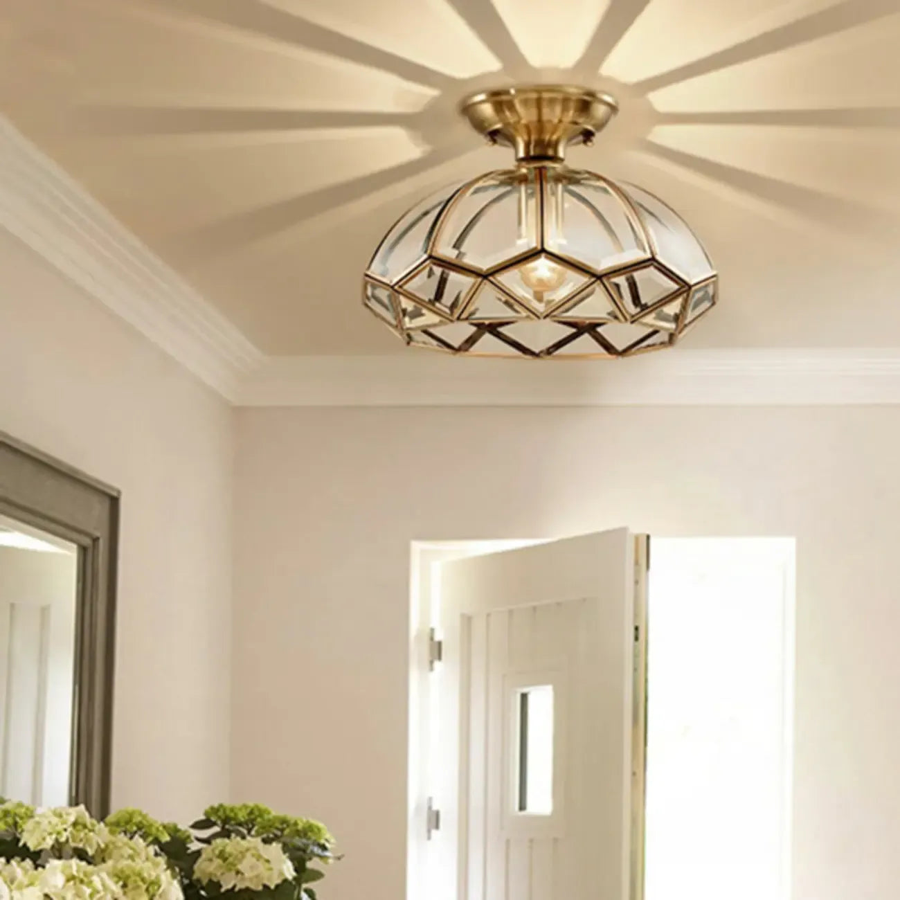 Plafonnier LED semi-encastré doré moderne pour la décoration intérieure
