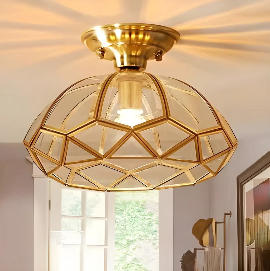 Plafonnier LED semi-encastré doré moderne pour la décoration intérieure