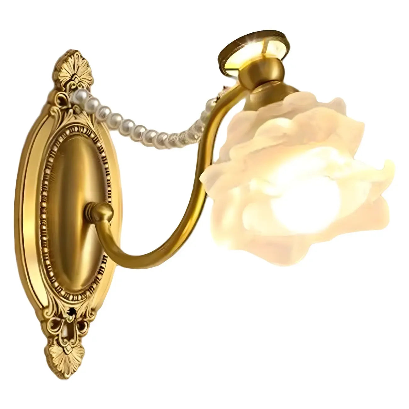 Applique murale moderne en verre à motif floral et LED, câblée, avec 2 lumières