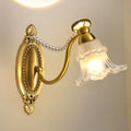Applique murale moderne en verre à motif floral et LED, câblée, avec 2 lumières