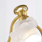 Applique murale moderne en verre à motif floral et LED, câblée, avec 2 lumières