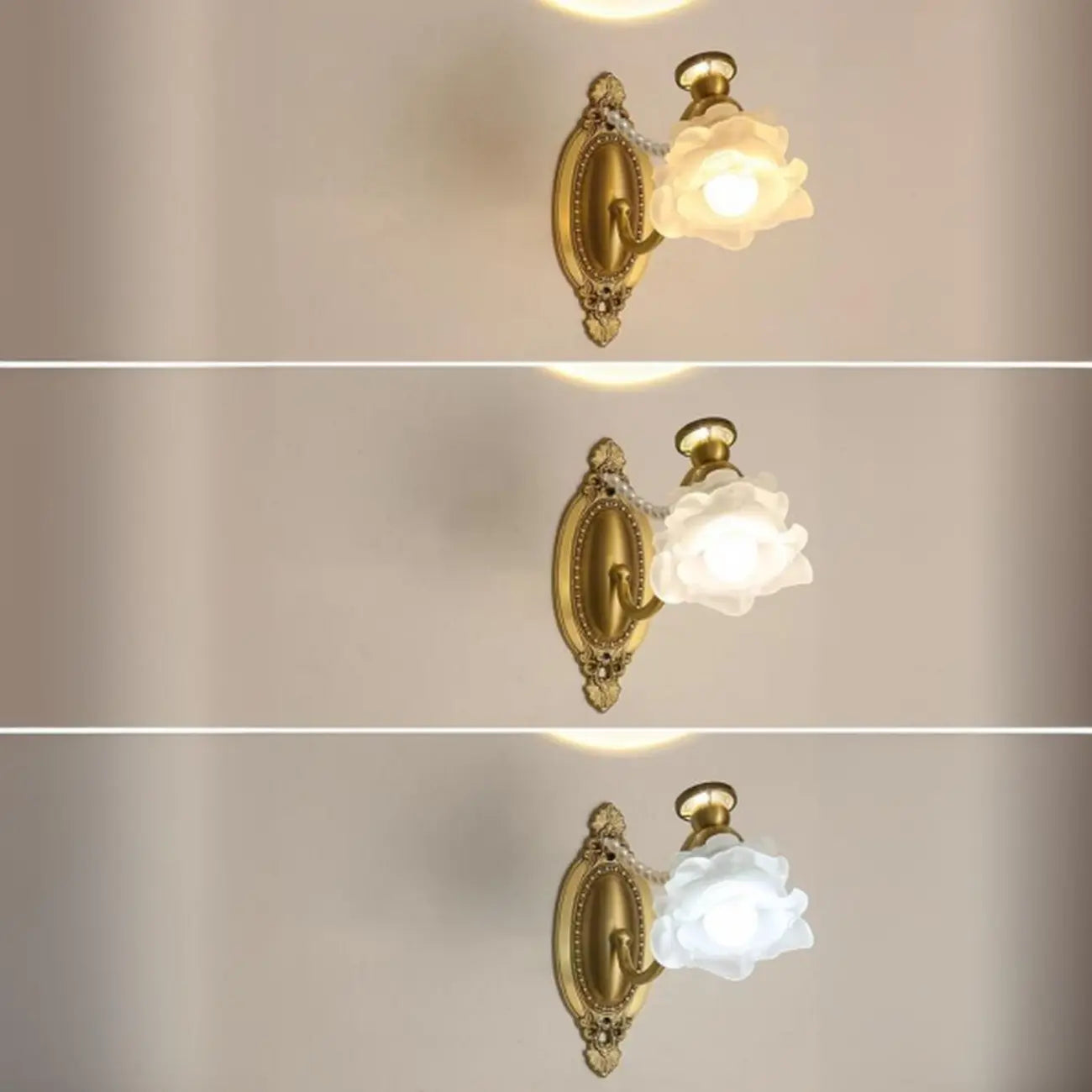 Applique murale moderne en verre à motif floral et LED, câblée, avec 2 lumières
