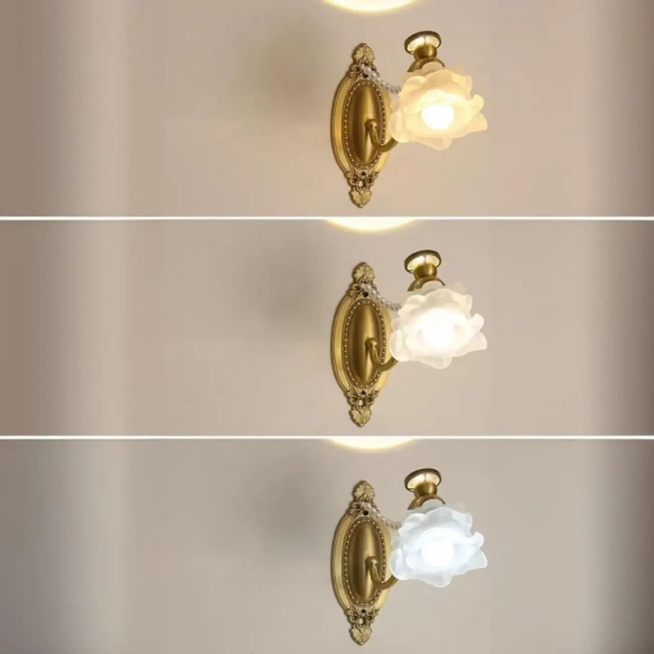 Applique murale moderne en verre à motif floral et LED, câblée, avec 2 lumières