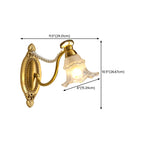 Applique murale moderne en verre à motif floral et LED, câblée, avec 2 lumières