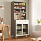 Buffet ouvert en bois, autoportant, avec tiroir