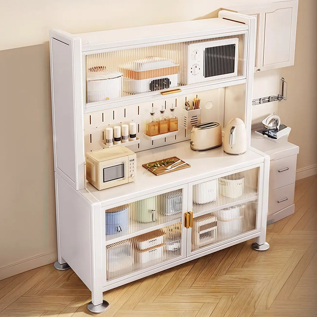 Buffet simple en métal perforé avec porte vitrée