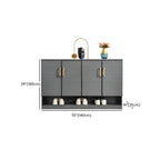 Meuble à chaussures gris métal avec étagère inférieure ouverte