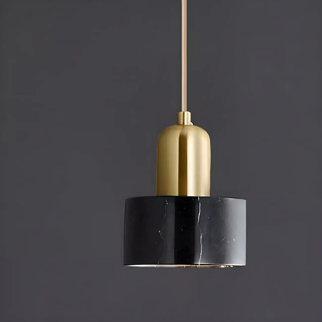 Suspension cylindrique moderne en marbre pour îlot de cuisine