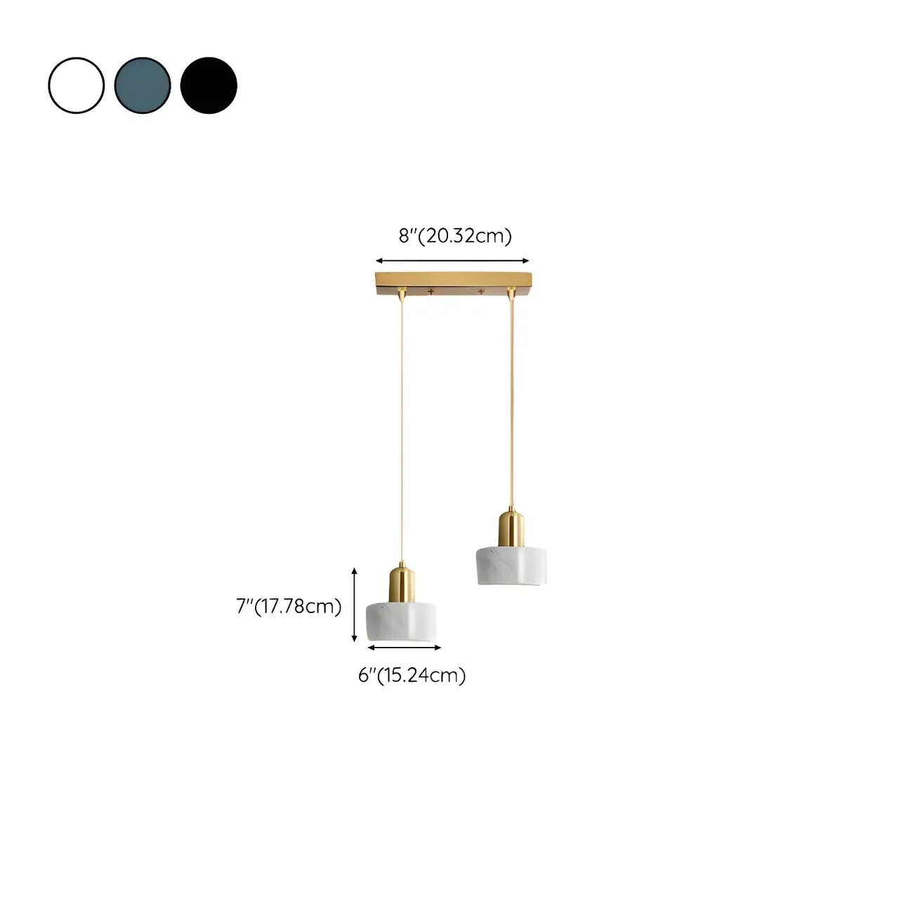 Suspension cylindrique moderne en marbre pour îlot de cuisine