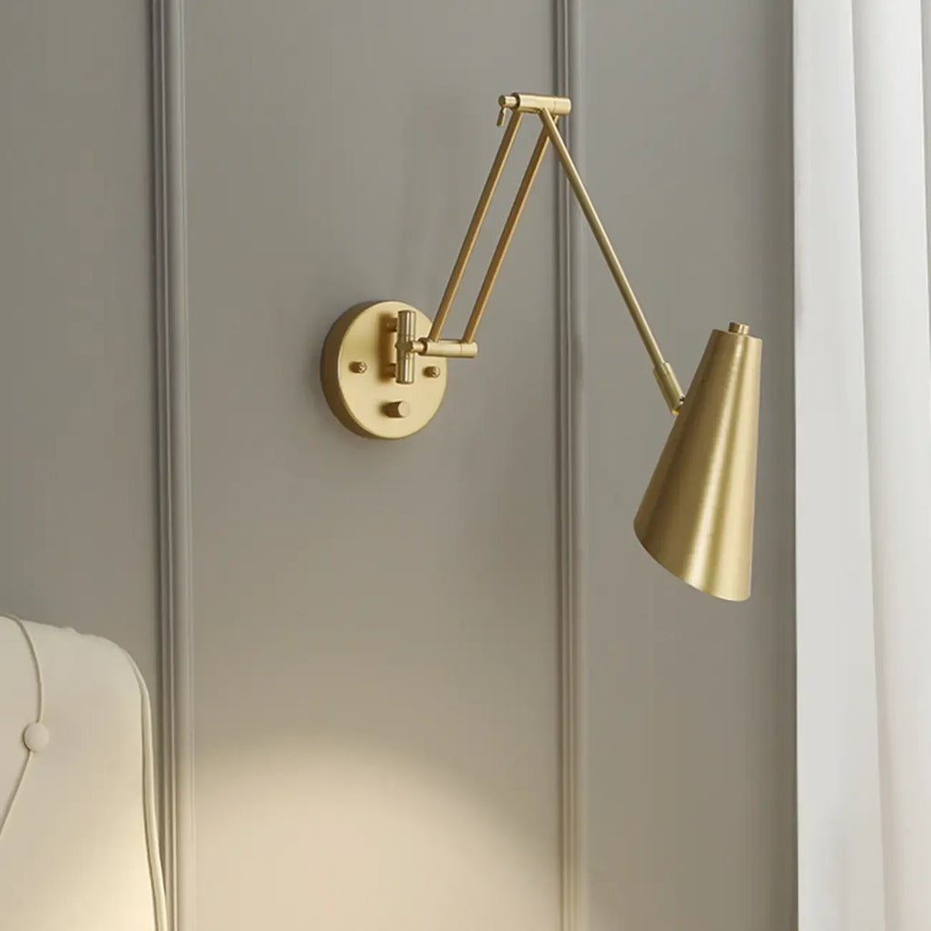 Applique murale intérieure à bras articulé avec lumière naturelle pour la décoration de chambre