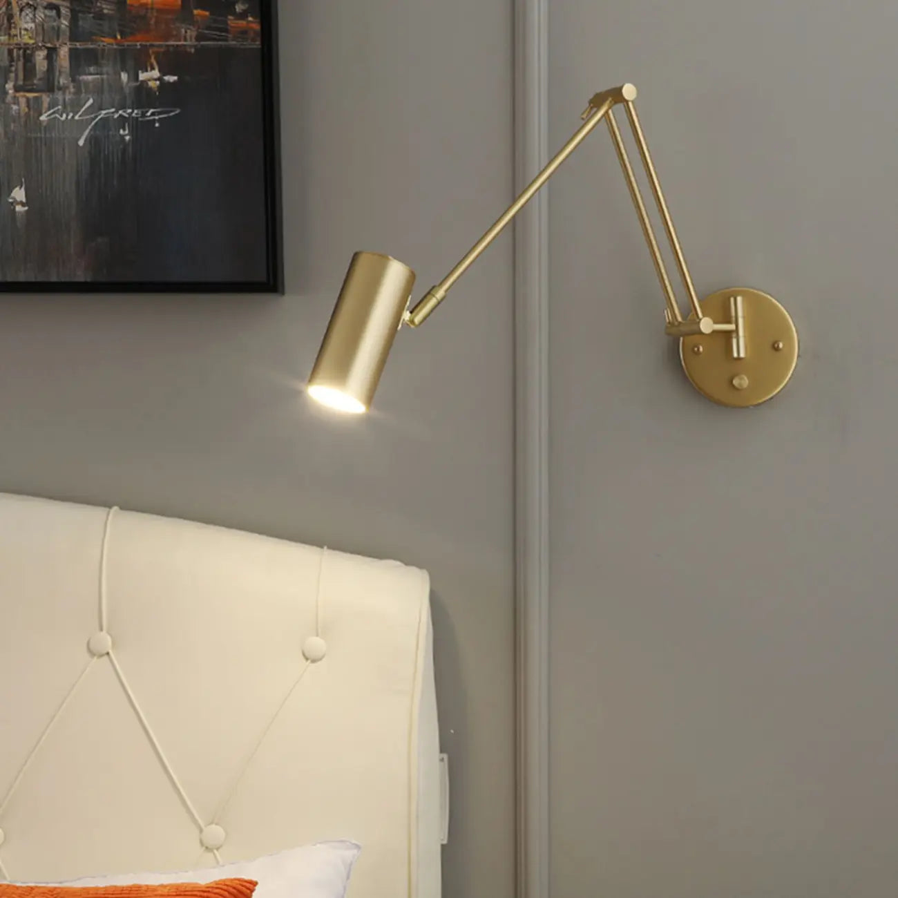 Applique murale intérieure à bras articulé avec lumière naturelle pour la décoration de chambre