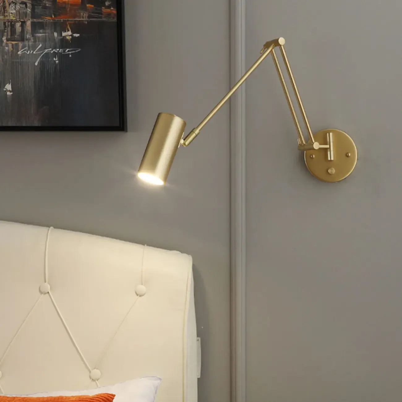 Applique murale intérieure à bras articulé avec lumière naturelle pour la décoration de chambre