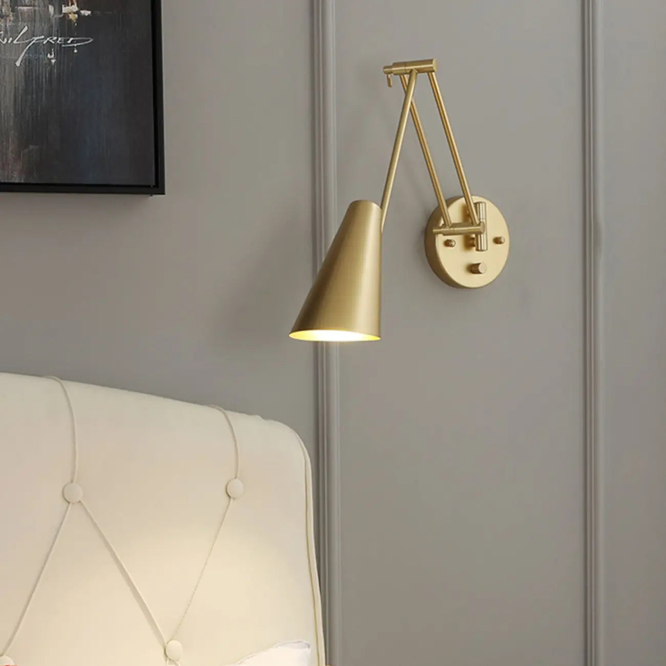 Applique murale intérieure à bras articulé avec lumière naturelle pour la décoration de chambre