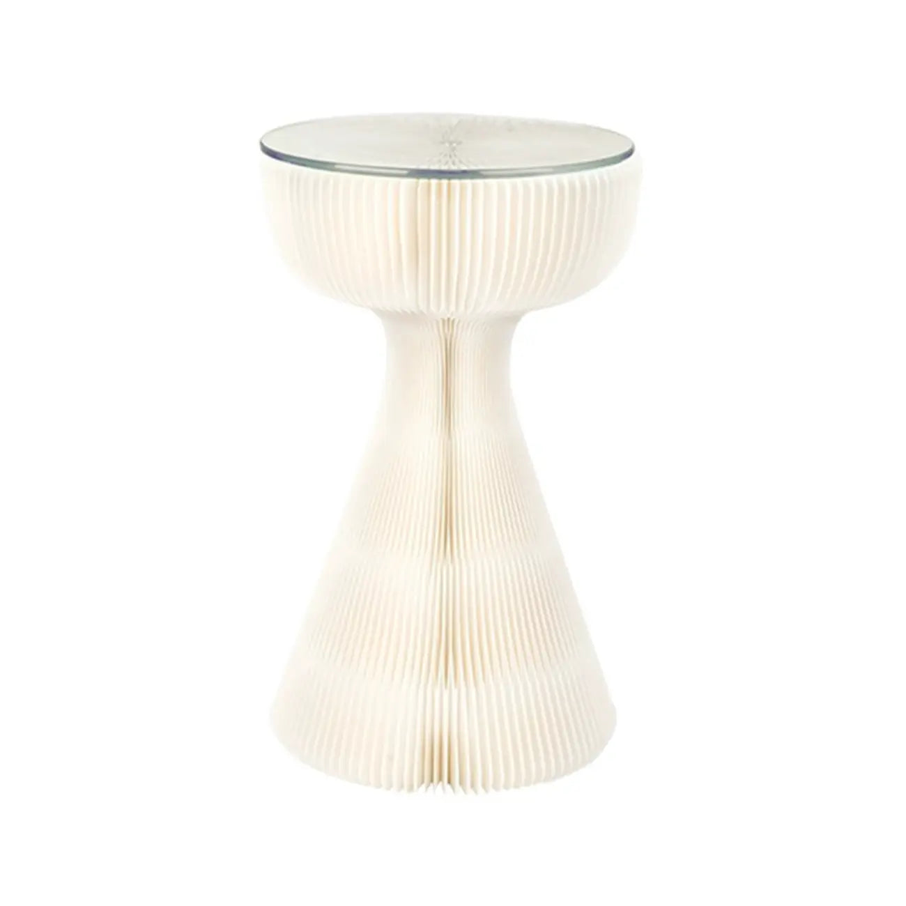 Table d'appoint ronde pliable moderne avec plateau en verre noir