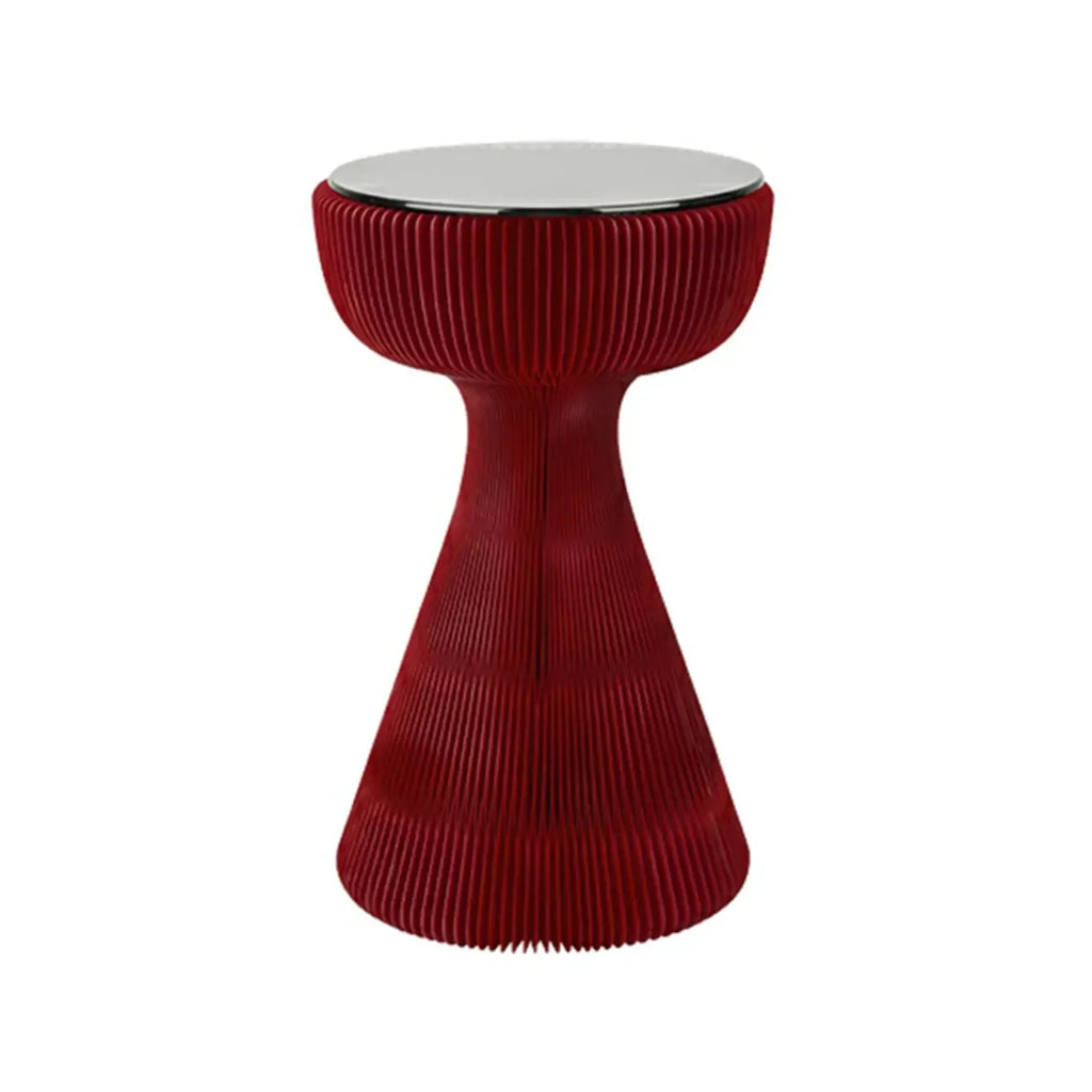 Table d'appoint ronde pliable moderne avec plateau en verre noir