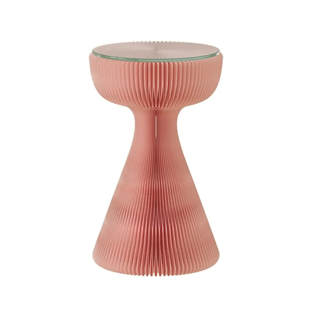 Table d'appoint ronde pliable moderne avec plateau en verre noir