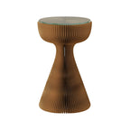 Table d'appoint ronde pliable moderne avec plateau en verre noir