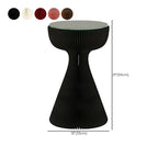 Table d'appoint ronde pliable moderne avec plateau en verre noir