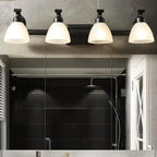 Applique murale moderne en métal pour salle de bain avec verre dépoli