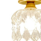 Plafonnier semi-encastré moderne en cristal doré
