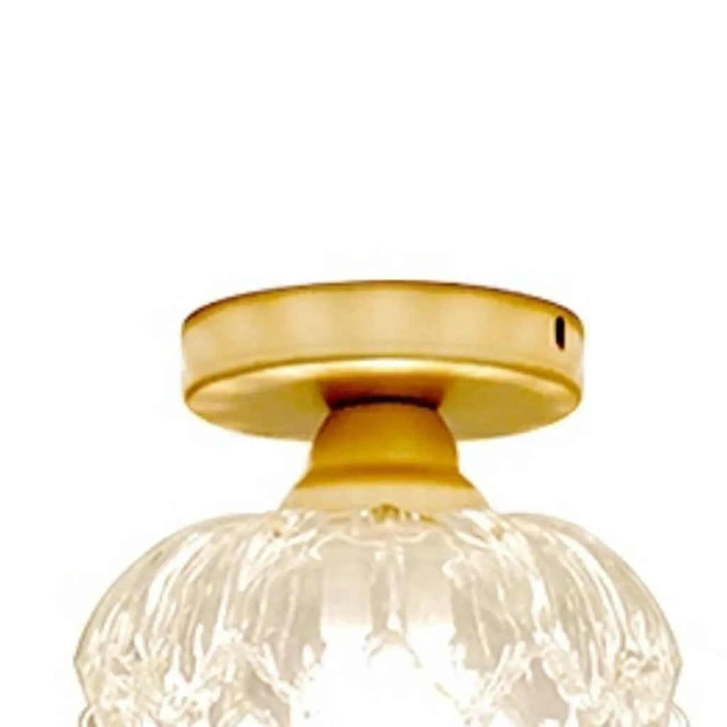 Plafonnier semi-encastré moderne en cristal doré