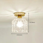 Plafonnier semi-encastré moderne en cristal doré