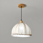 Suspension moderne à plusieurs lampes, design réglable en forme de dôme, avec finitions en bois, idéale pour la salle à manger.