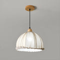 Suspension moderne à plusieurs lampes, design réglable en forme de dôme, avec finitions en bois, idéale pour la salle à manger.