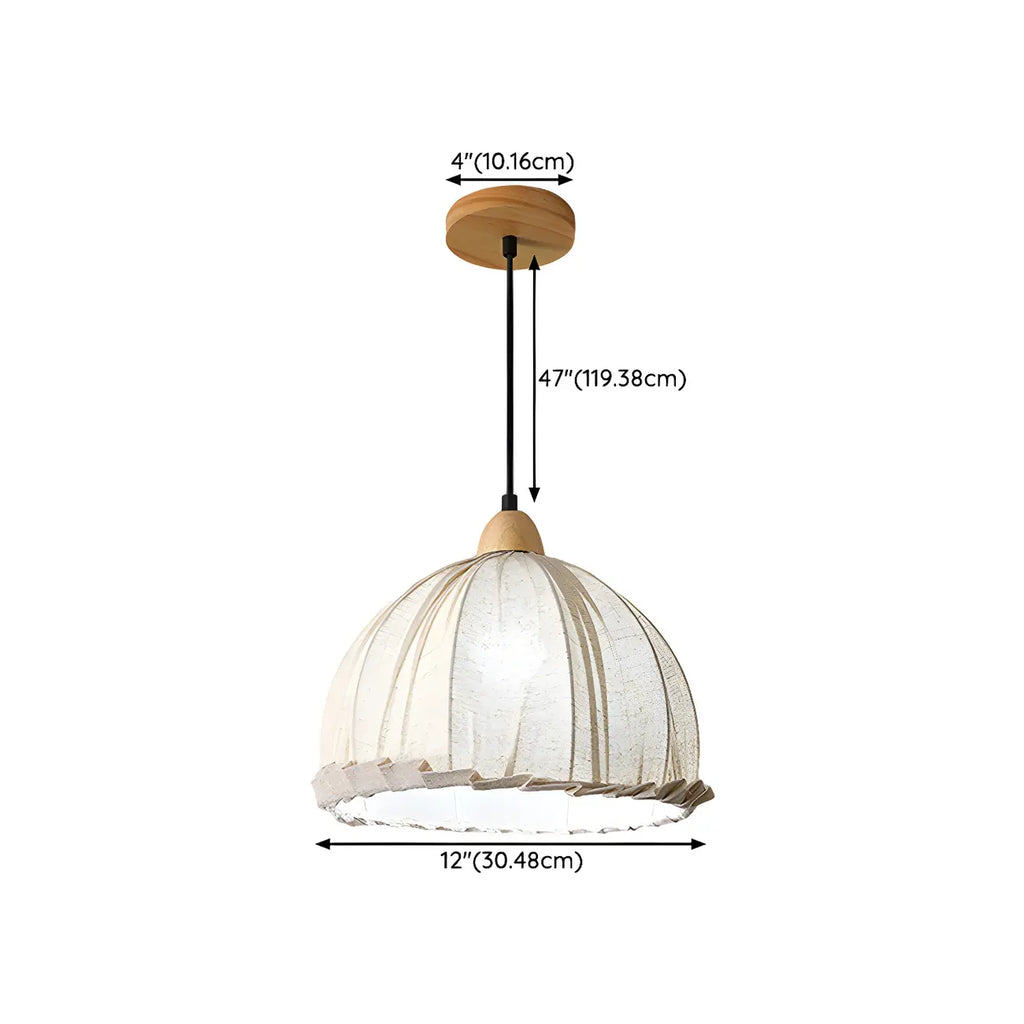 Suspension moderne à plusieurs lampes, design réglable en forme de dôme, avec finitions en bois, idéale pour la salle à manger.
