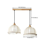 Suspension moderne à plusieurs lampes, design réglable en forme de dôme, avec finitions en bois, idéale pour la salle à manger.