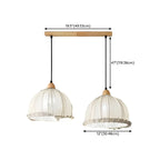Suspension moderne à plusieurs lampes, design réglable en forme de dôme, avec finitions en bois, idéale pour la salle à manger.