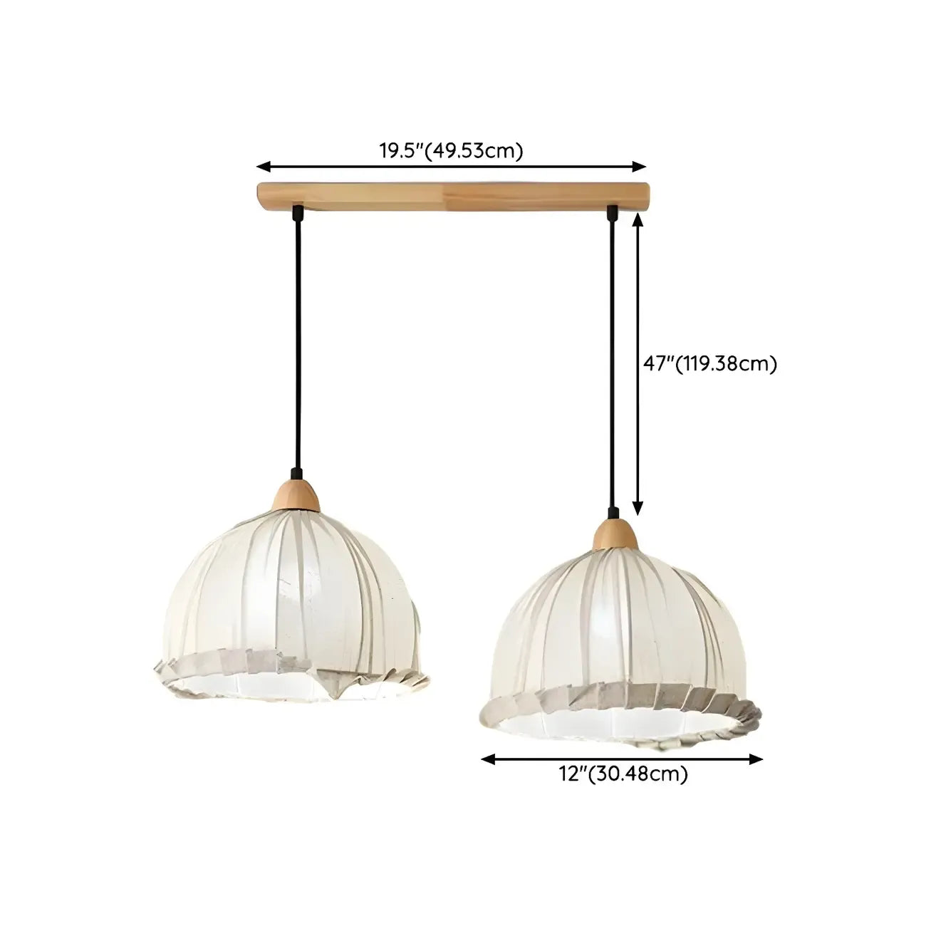 Suspension moderne à plusieurs lampes, design réglable en forme de dôme, avec finitions en bois, idéale pour la salle à manger.