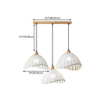 Suspension moderne à plusieurs lampes, design réglable en forme de dôme, avec finitions en bois, idéale pour la salle à manger.