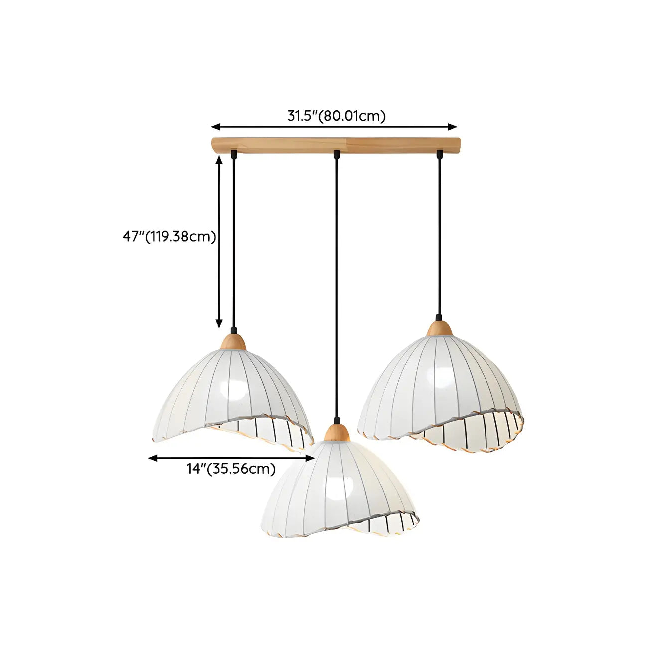 Suspension moderne à plusieurs lampes, design réglable en forme de dôme, avec finitions en bois, idéale pour la salle à manger.