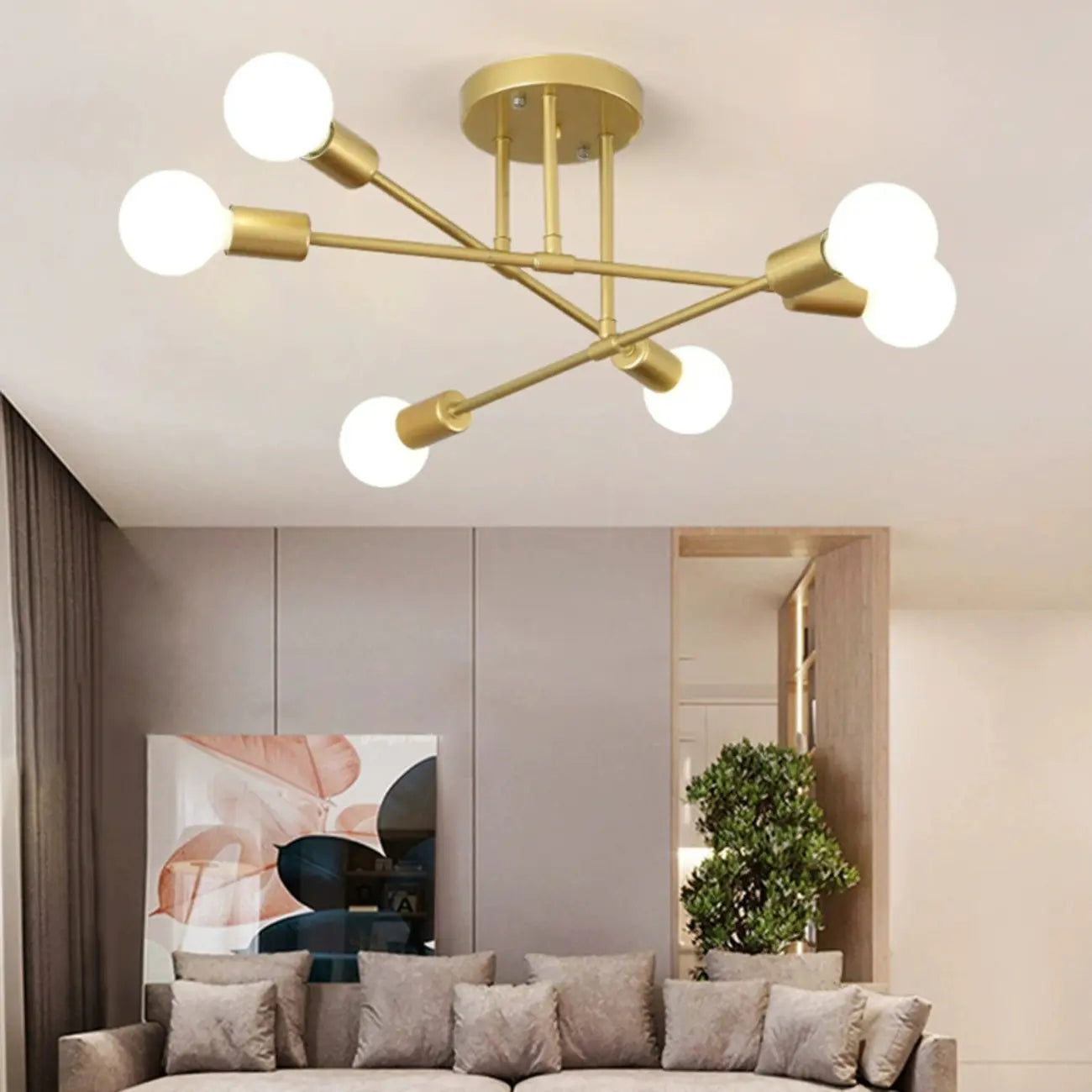 Plafonnier LED semi-encastré linéaire industriel Sputnik