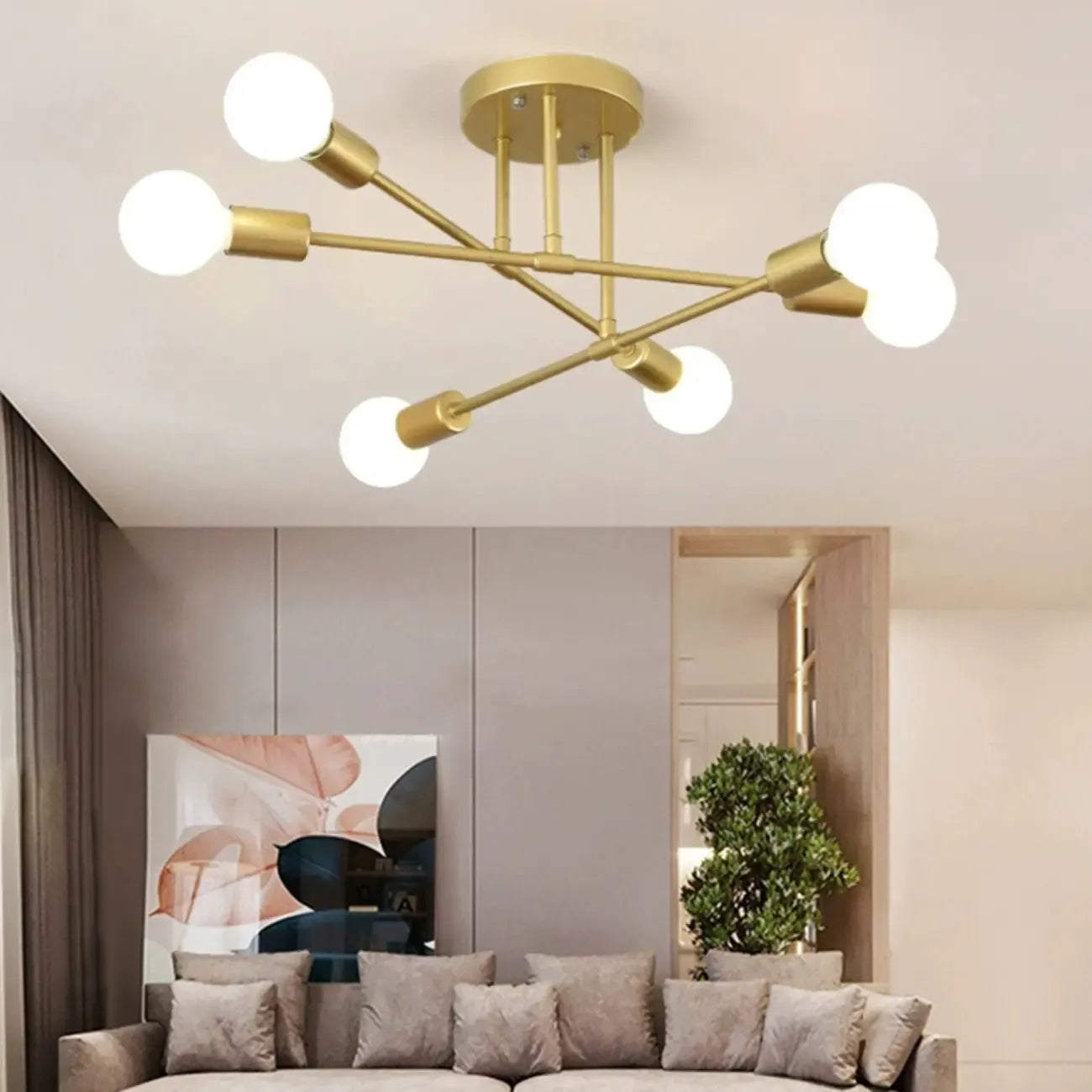 Plafonnier LED semi-encastré linéaire industriel Sputnik