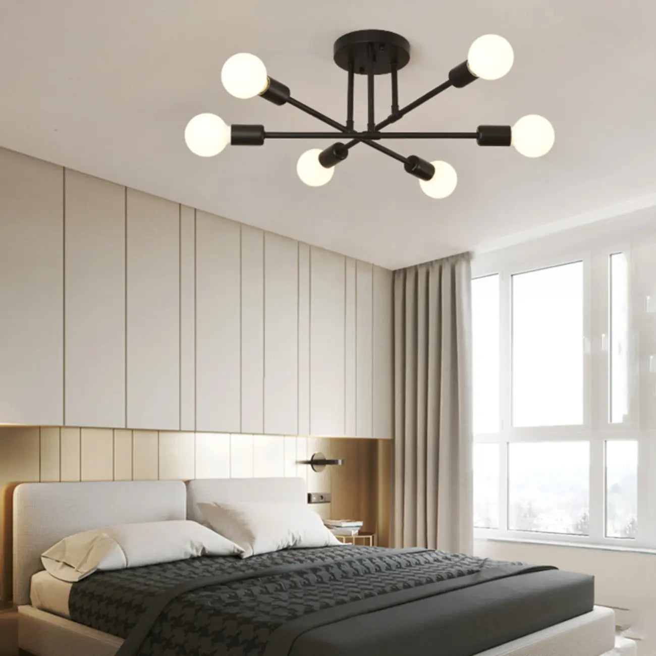 Plafonnier LED semi-encastré linéaire industriel Sputnik