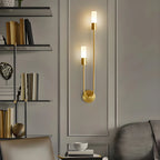 Applique murale cylindrique moderne à 2 lumières couleur cuivre pour salon