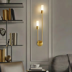 Applique murale cylindrique moderne à 2 lumières couleur cuivre pour salon