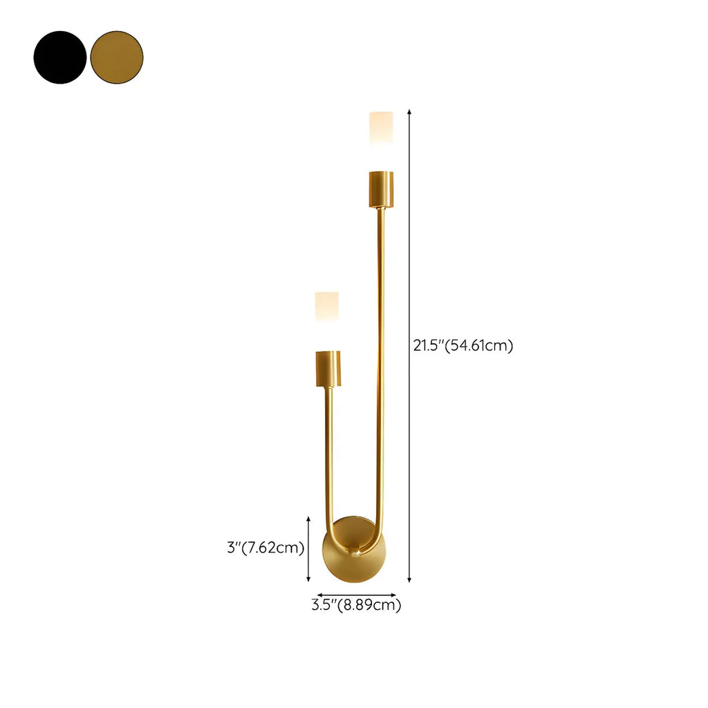 Applique murale cylindrique moderne à 2 lumières couleur cuivre pour salon