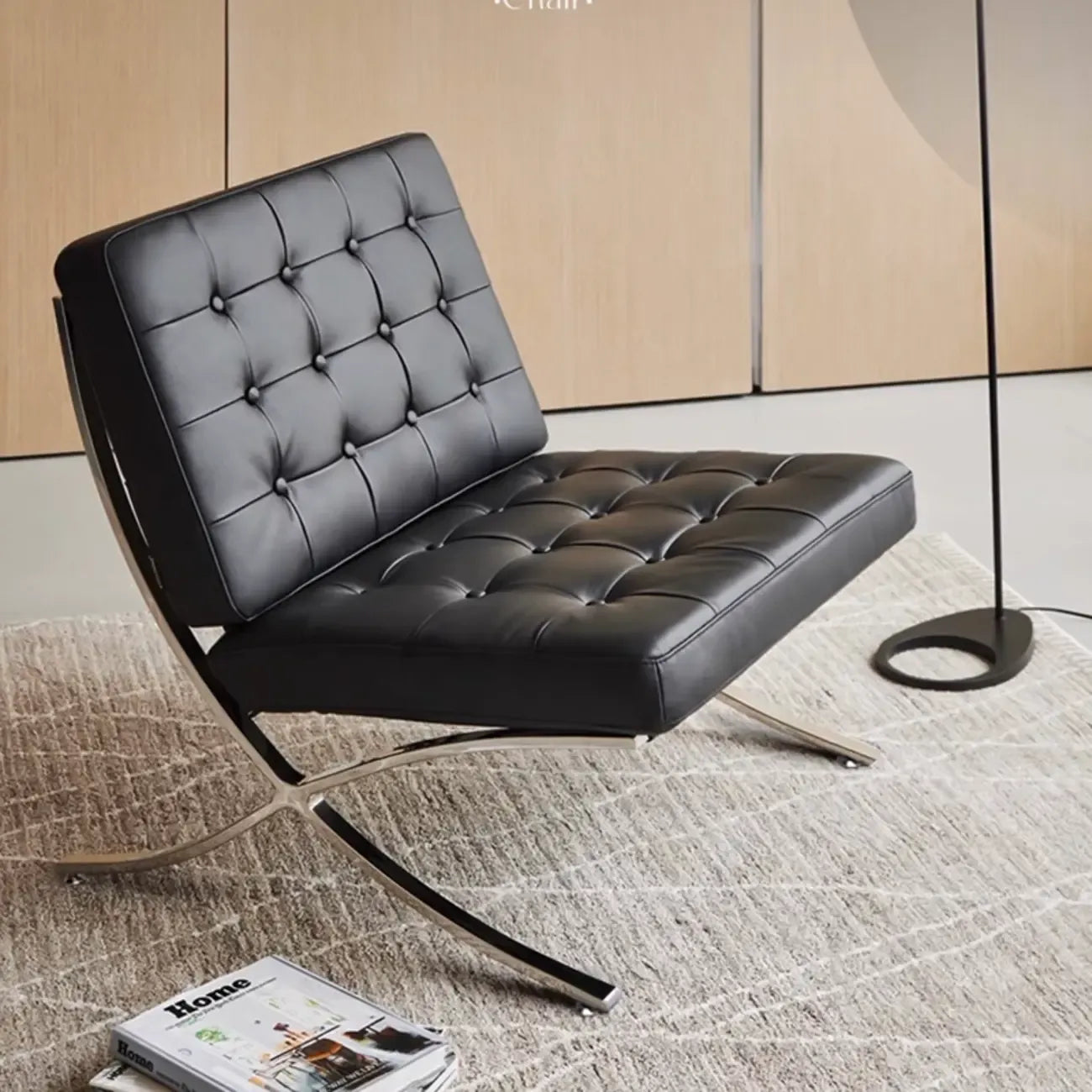 Fauteuil relax en cuir style moderne du milieu du siècle