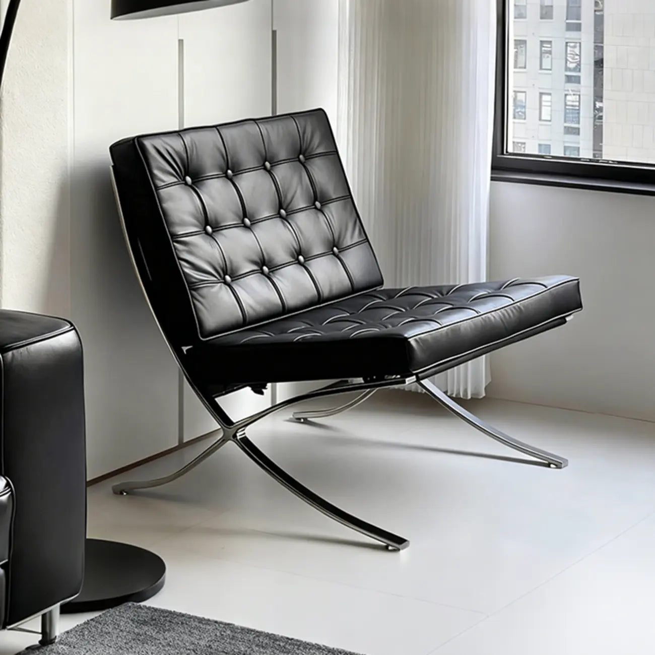 Fauteuil relax en cuir style moderne du milieu du siècle