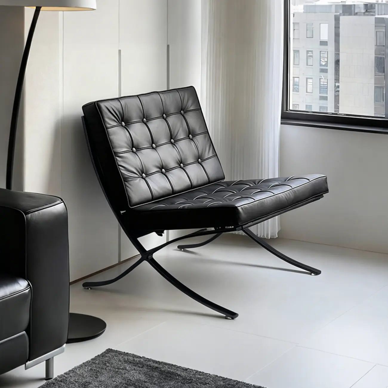 Fauteuil relax en cuir style moderne du milieu du siècle