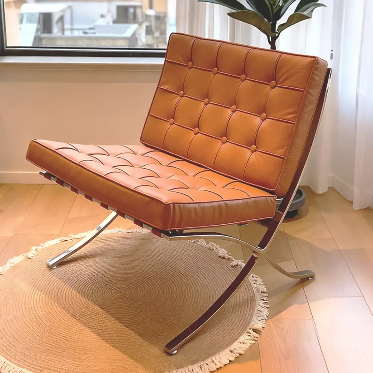 Fauteuil relax en cuir style moderne du milieu du siècle