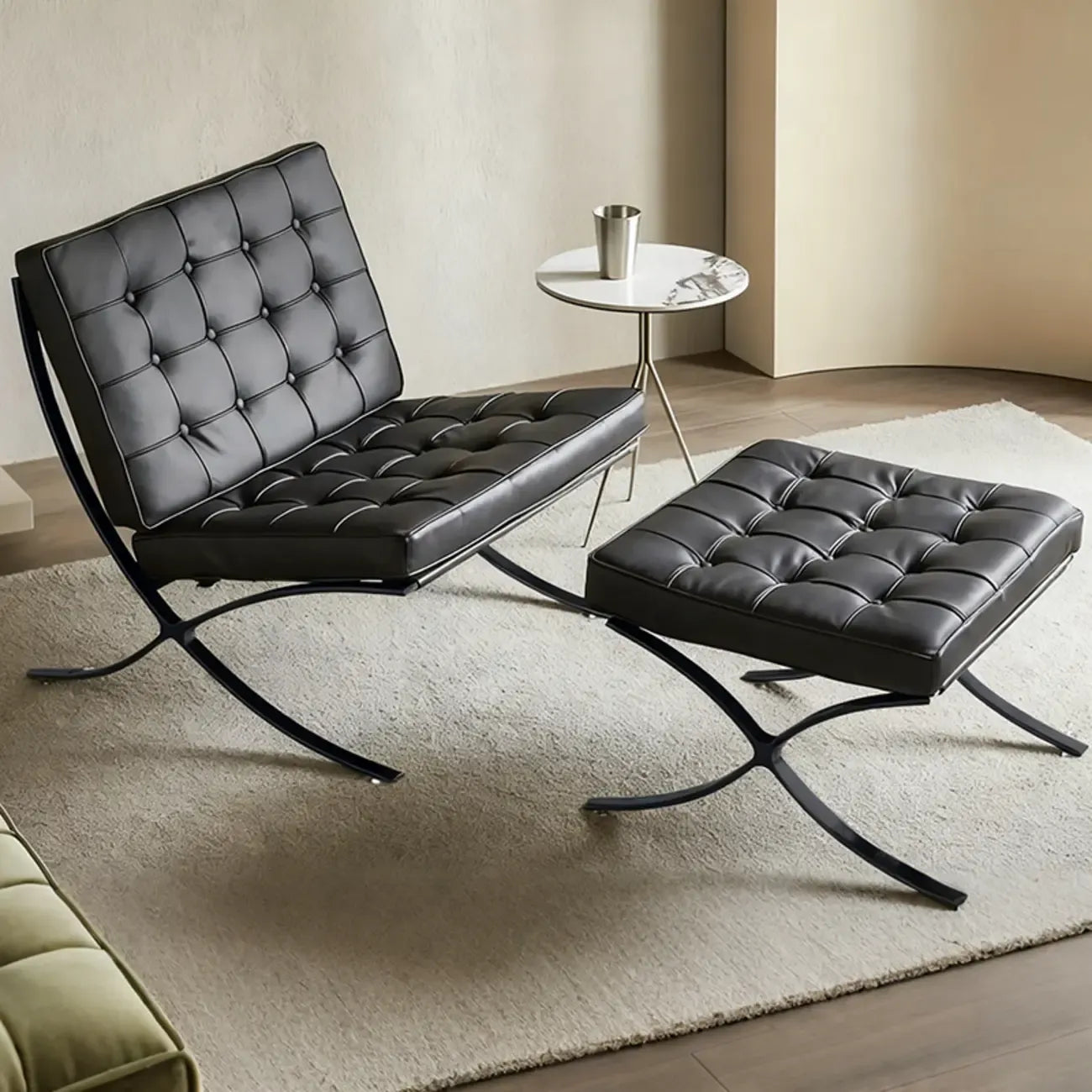 Fauteuil relax en cuir style moderne du milieu du siècle
