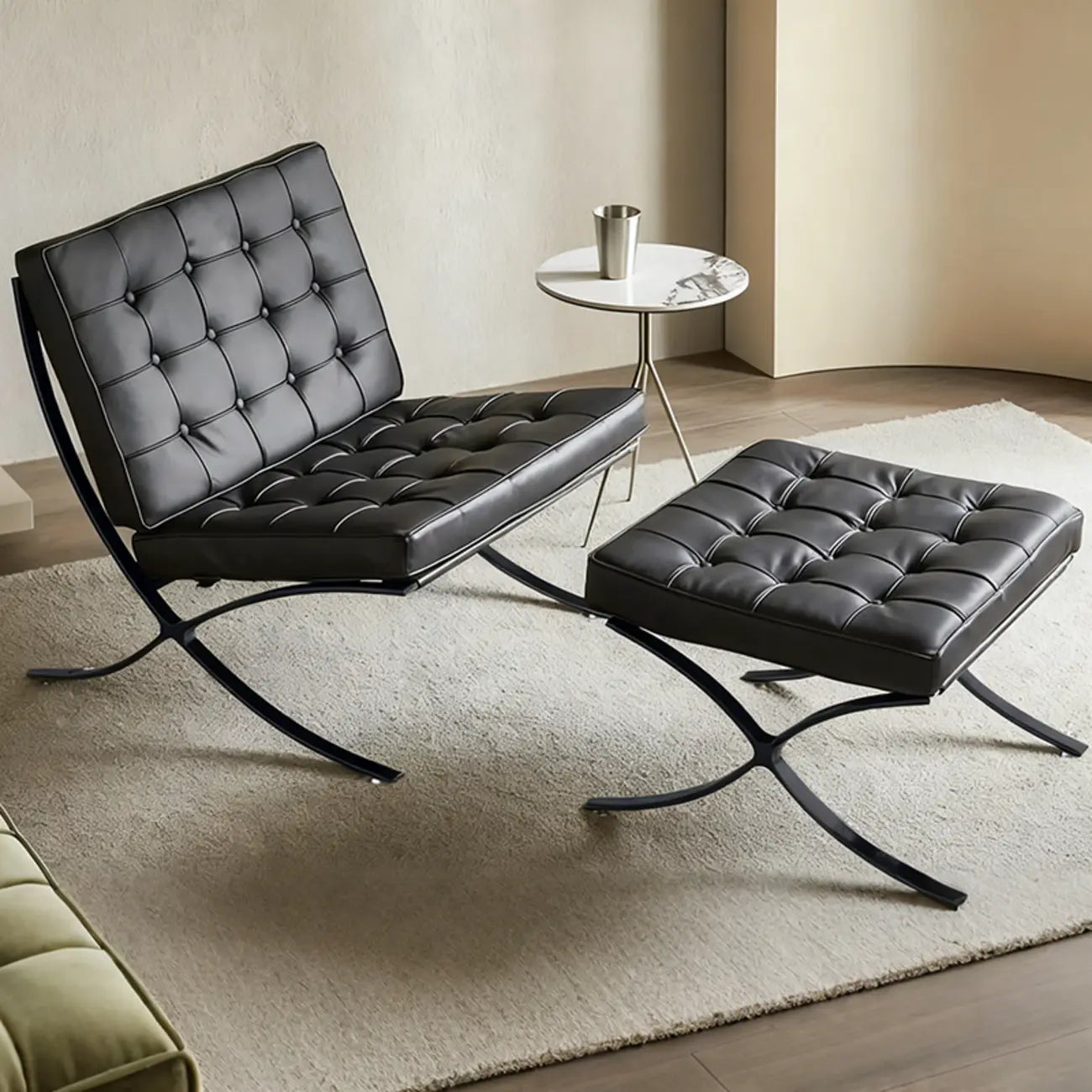 Fauteuil relax en cuir style moderne du milieu du siècle