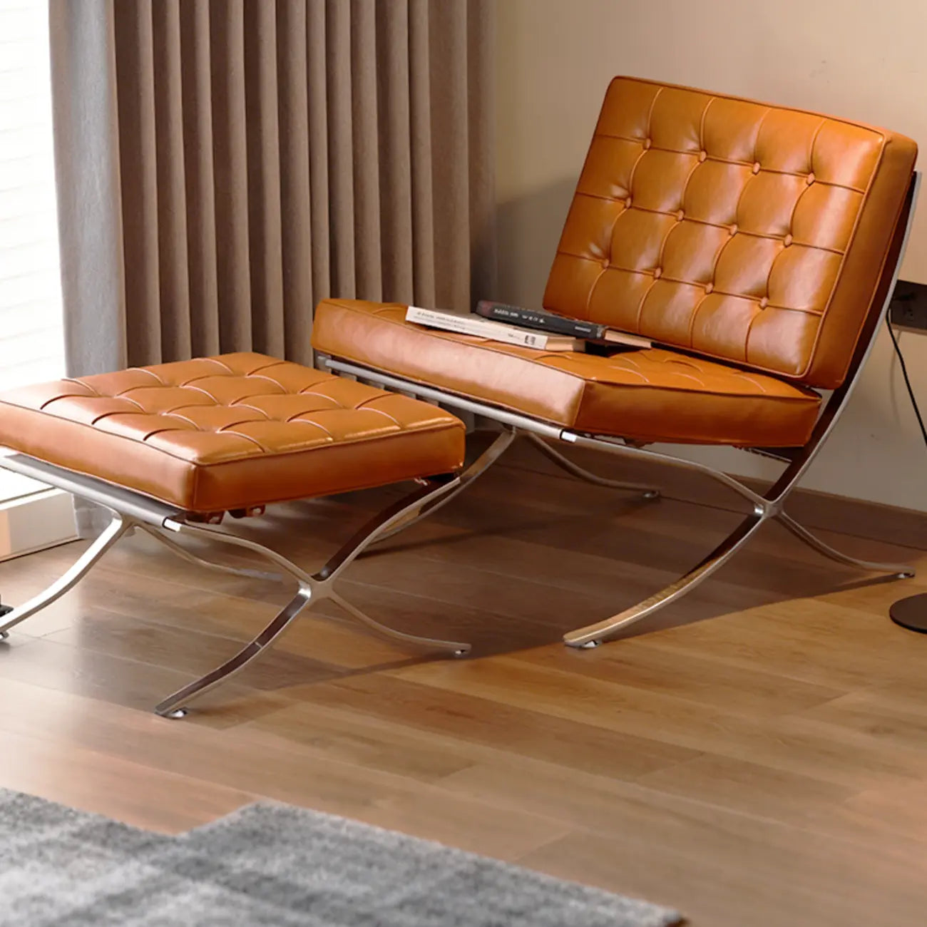 Fauteuil relax en cuir style moderne du milieu du siècle