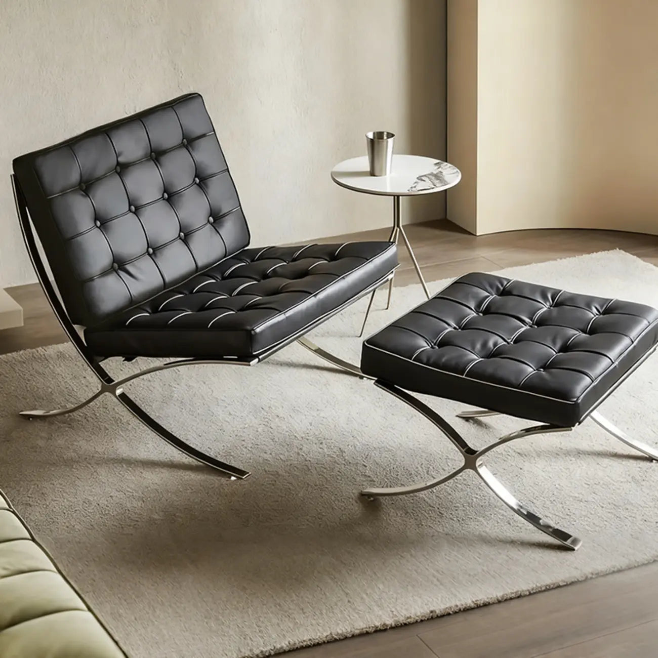 Fauteuil relax en cuir style moderne du milieu du siècle